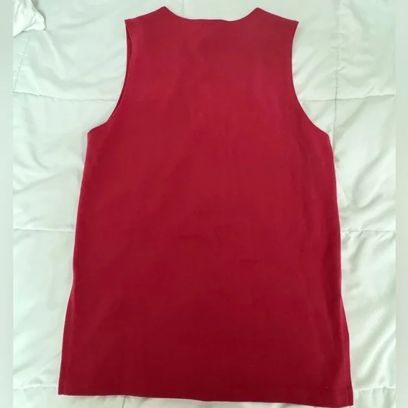 Vintage 90s JL Plum Red Button-Up Sleeveless Vest Top Medium Grammycore Teacher - Picture 10 of 10